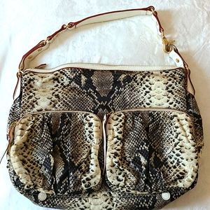 Nice size faux snake skin PRINT purse